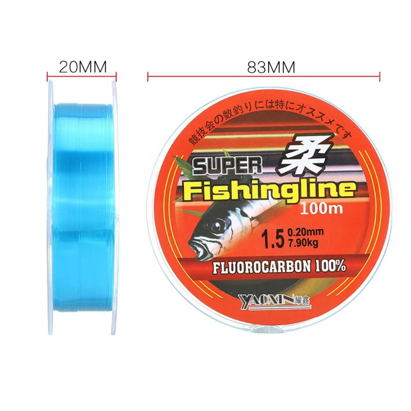 Balight 100/200/300/500M Durable Nylon Fishing Line Fluorocarbon Monofilament Rock Sea Fishing Leader Line Blue