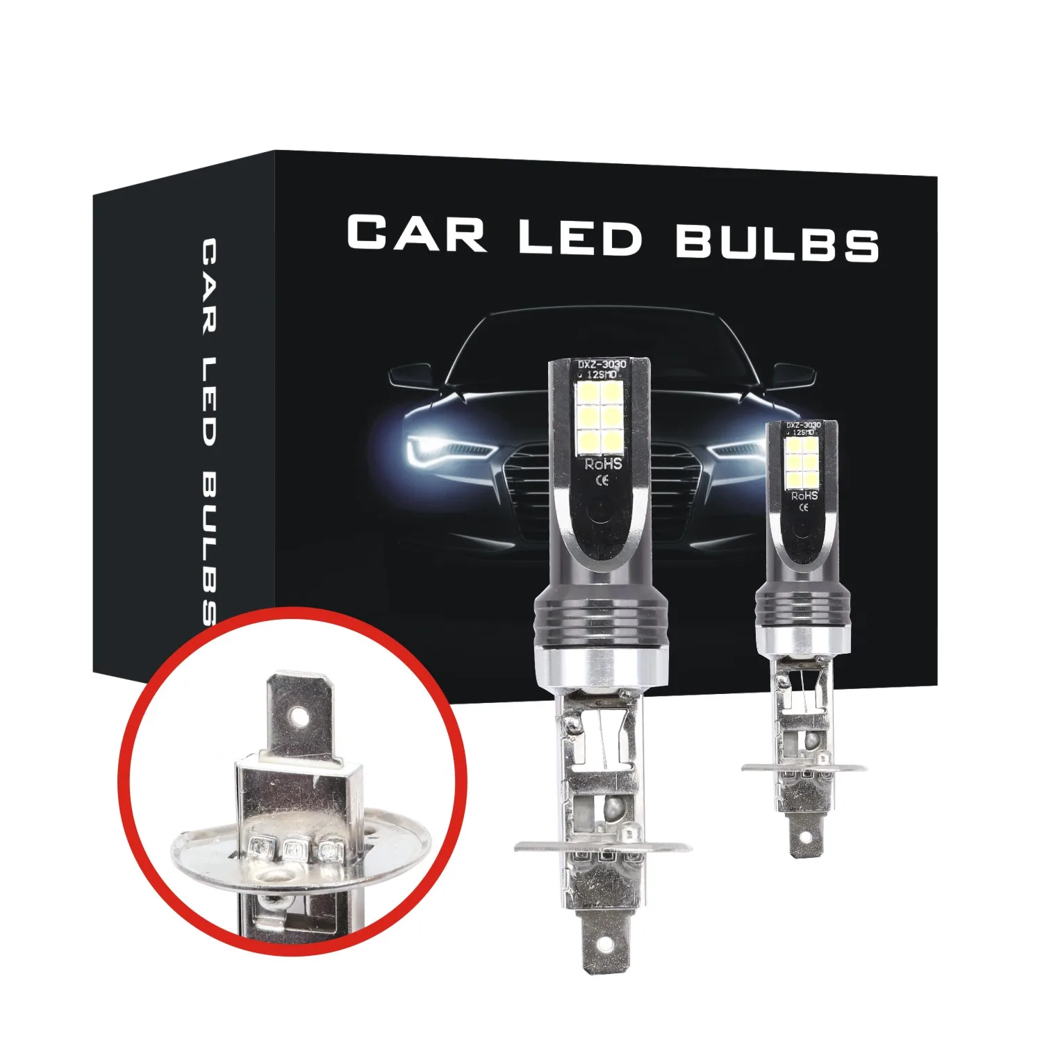 2Pcs H1 H3  H7 H4 H11 LED Bulb Super Bright 12 3030 Car Fog Lights 12V 24V 6000K 4300K White Driving Day Running Lamp Auto