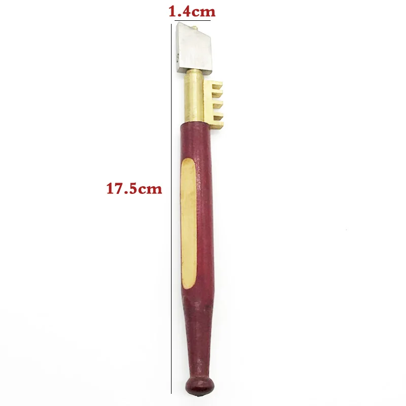 17.5mm Portable Glass Cutter Professional Diamond Tipped Glass Cutter Pencil Window Glass Craft Cutting Knife Wooden Handle Tool