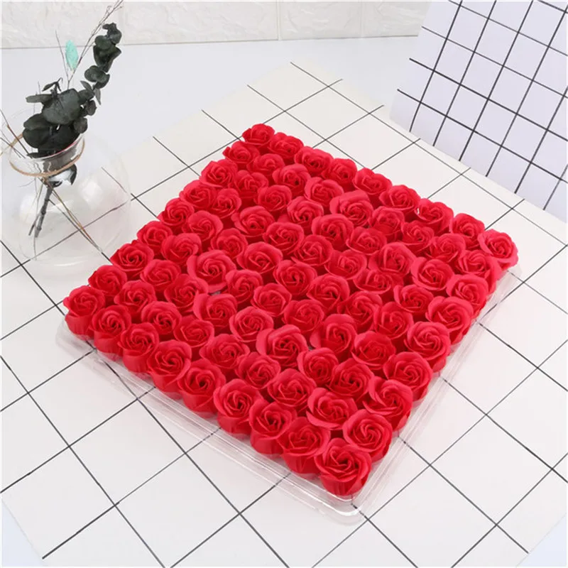 81Pcs Artificial Rose Flower Head Diy Wedding Decoration Fake Soap Rose Flowers Valentine's Day Gifts Home Decor Accessories