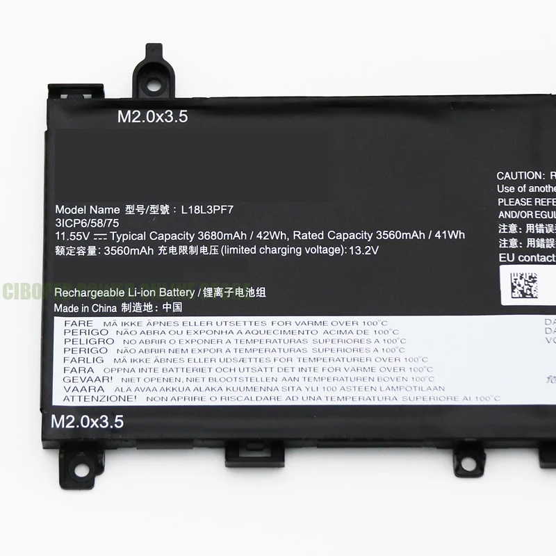 CP Laptop Battery L18L3PF7 42Wh/3680mAh L18M3PFB L18C3PF8 For IdeaPad S340-13IML 5B10W67201 5B10U95571 5B10U95573 5B10W67290