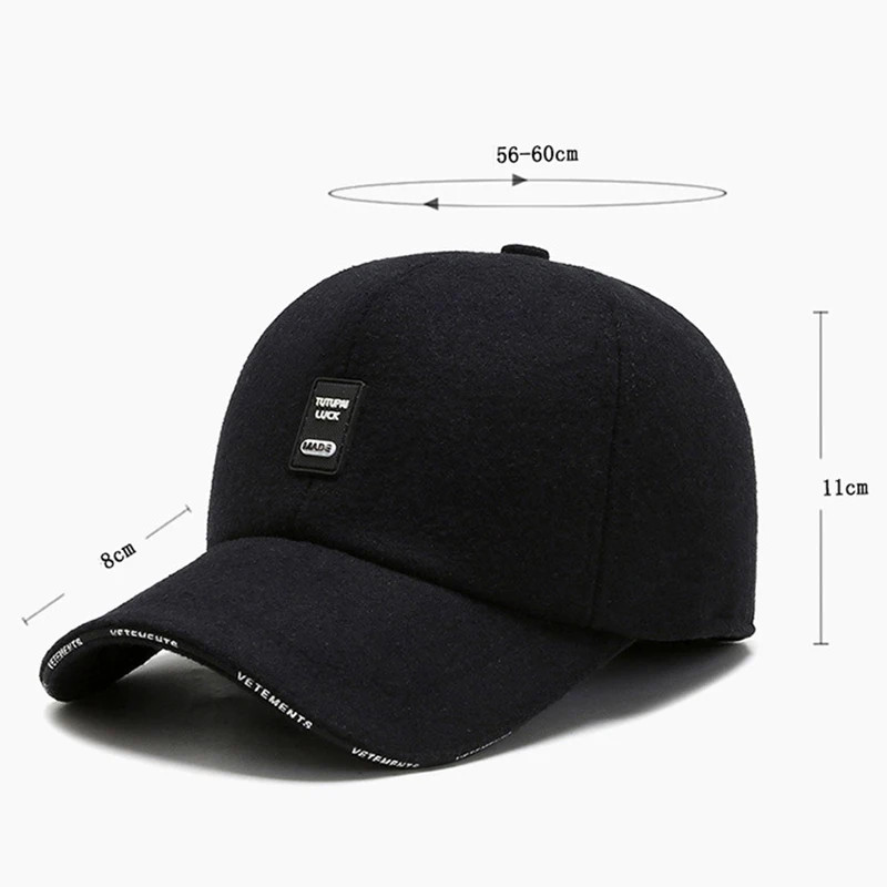 New Winter Hat Baseball Cap For Men Man With Earflaps Ear Protection Thicken Warm Snapback Do Old Dad Hats Wholesale A190