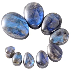 1PC Natural Labradorite Stone Teardrop Ear Flesh Tunnel Plugs Stone Double Flared Ear Gauges Expander Body Piercing Jewelry