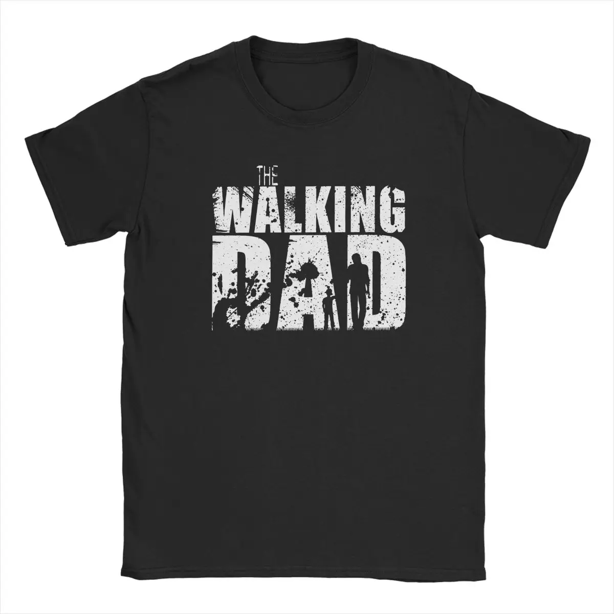 The Walking Dad T Shirt for Men Cotton T-Shirts Round Collar The Walking Dead Father Day Zombie Tee Shirt Tops Plus Size