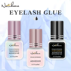 NATUHANA 5ml 2-3s Quick Dry Non Odore Nessuna Simulazione Colla per Estensione Ciglia Individuale Forte Colla Adesiva per Ciglia Finte