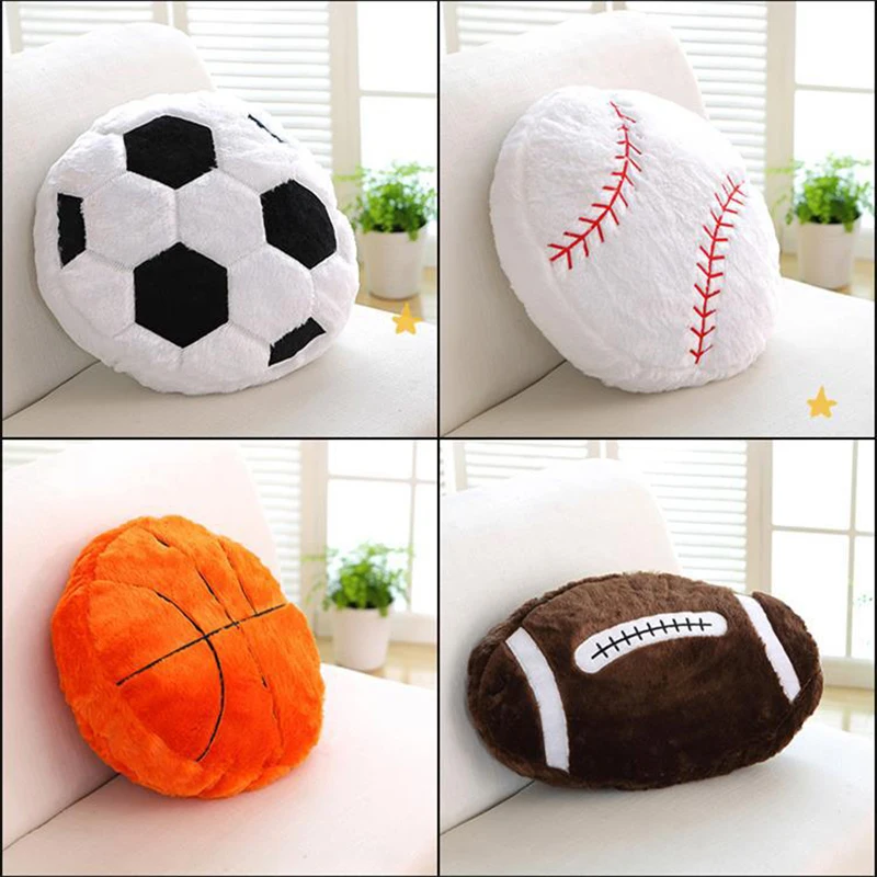 Creative Football Cushion Pillow Winter Plush Summer Breathable Fabric Gift For Boyfriend Birthday Fans Gift Home Decore