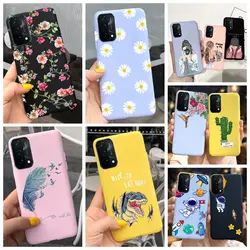 A74 Phone Case For OPPO A74 CHP2219 Case Luxury Feather Dinosaur Daisy Pattern Back Cover For OPPO A74 5G CPH2197 A 74 Soft Capa