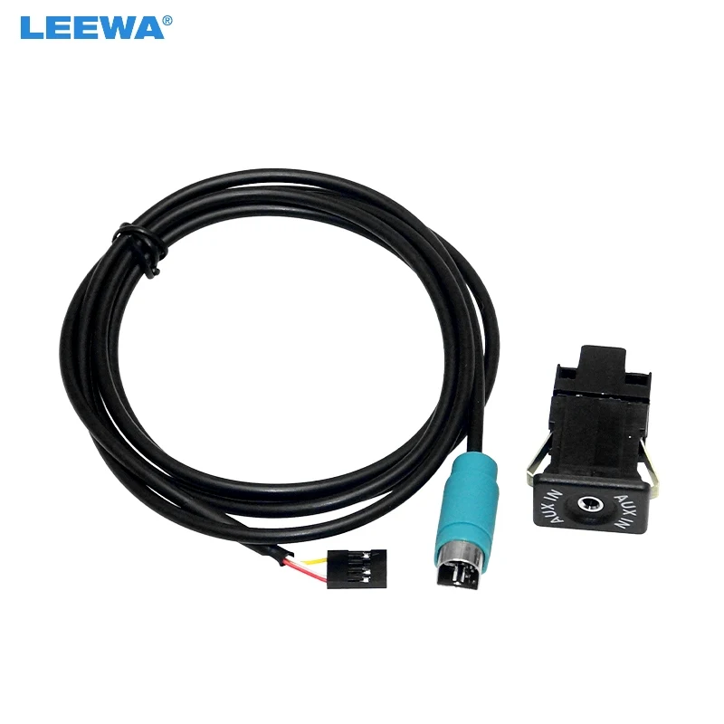 LEEWA 10set Car Audio USB AUX-In Cable Plug AUX Socket For Alpine KCE-422I KCE236B AUX Wire Harness Cable Adapter #CA6808