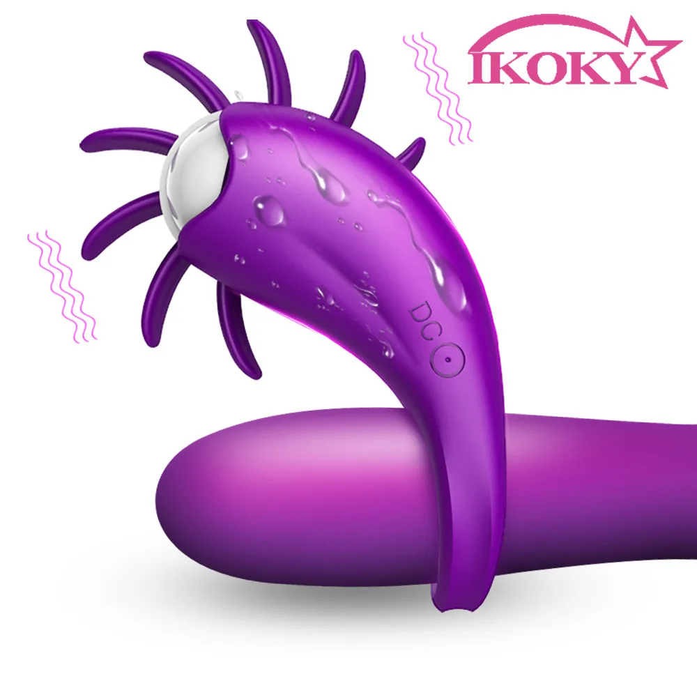 10 Speed Rotating Oral Tongue Licking Penis Vibrator With Cock Ring Vagina Clitoris Stimulate G-spot Massage Sex Toys For Men