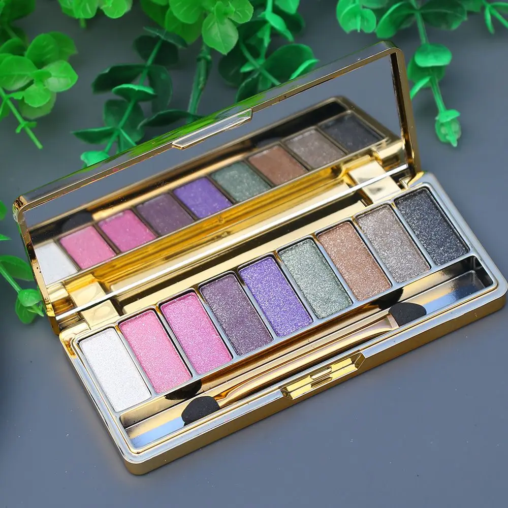 9 Colors Eyeshadow Palette Women Diamond Bright Shining Colorful Makeup Eye Shadow Flash Glitter Make Up Set With Brush