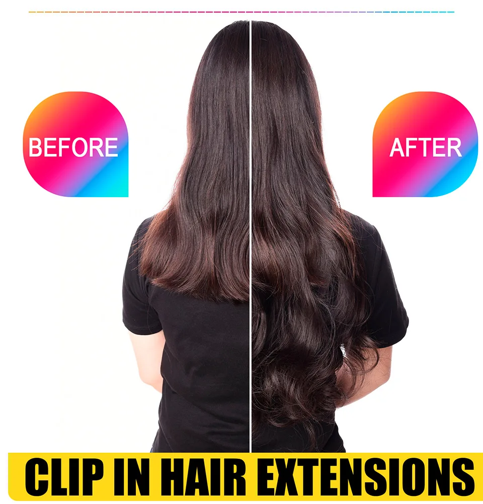 DinDong Clips-in-Haarverlängerungen, 32 Zoll, synthetisch, gewellt, 210 g, hochwertiges, hitzebeständiges Haar 613 # Blondbraun, 19 Farben erhältlich – Detail 11