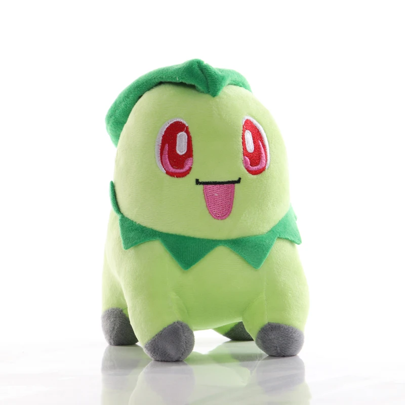 1pcs 17cm TAKARA TOMY Pokemon Q Version Chikorita Plush Toys Doll Soft Stuffed Animals Toys Gifts for Children Kids