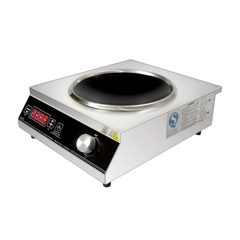 Commercial Induction Cooker 3.5kw Battery Stove 3500w High Power Stir-fried Hotel Restaurant Black Micro Crystal Panel