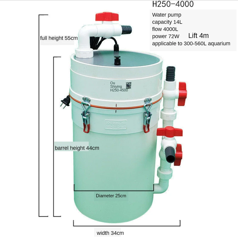 Aquarium Filter Bucket Aquarium Filter Bucket Ultra-Quiet External Aquarium Filter Bucke External Fish Tank High Power Filter