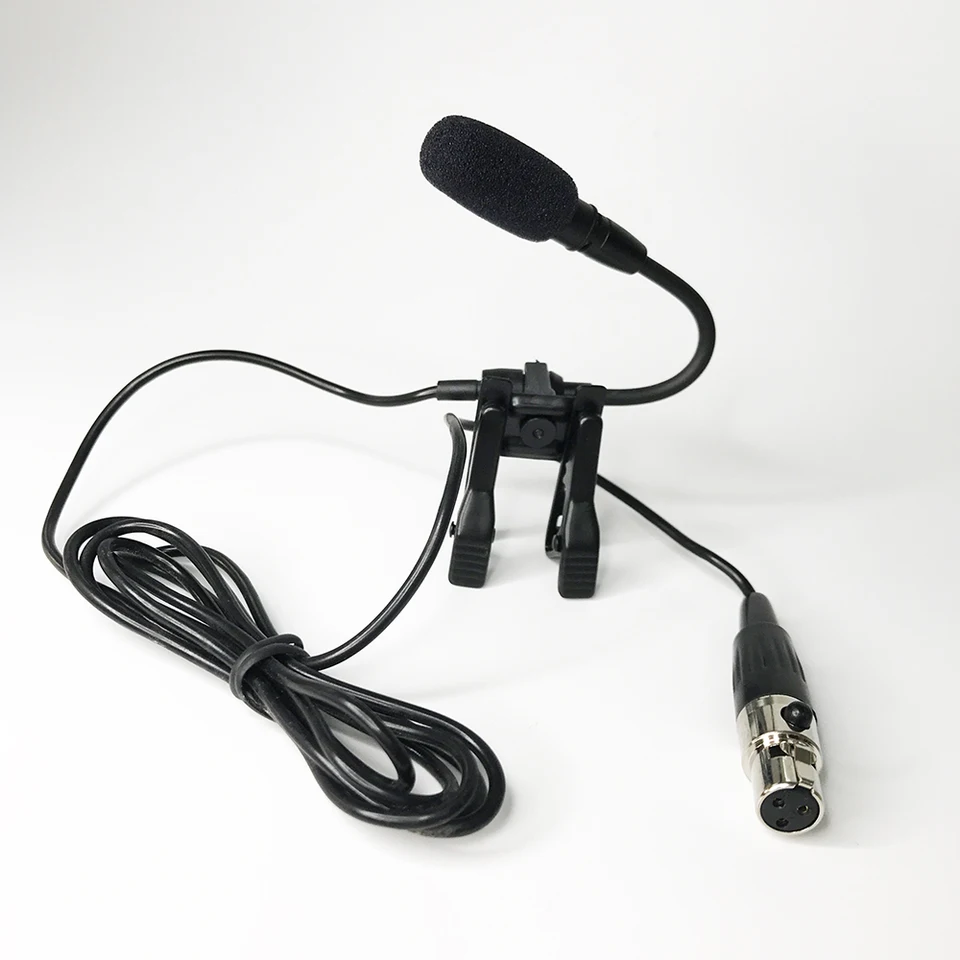 ¡Ajusta el ángulo! Micrófono de solapa condensador de metal con doble clip, conector de 3 pines para transmisor inalámbrico AKG, XLR de 3 pines TA3F 6
