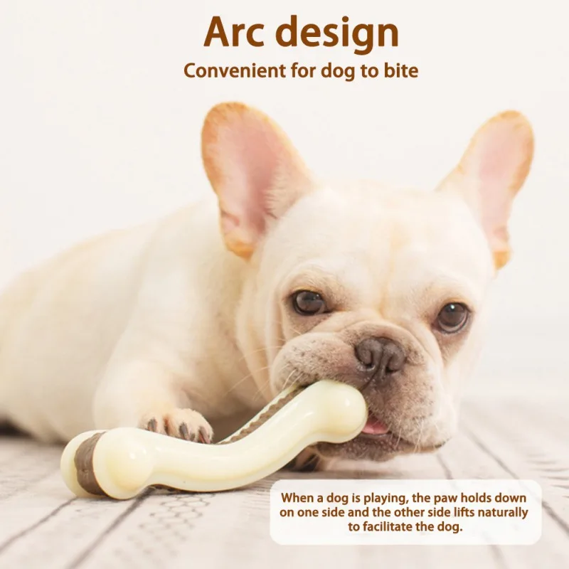 3 Sizes Dog Bite Resistant Toy Molar Bone Rod Chewing Toy with Beef Flavor Dog Teeth Cleaning Pet Accessories