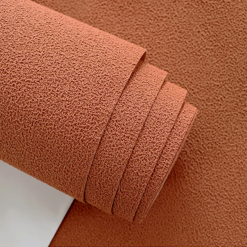 [Sound insulation and noise reduction] Solid color orange red 3D three-dimensional Suede velvet thick light luxury wallpaper