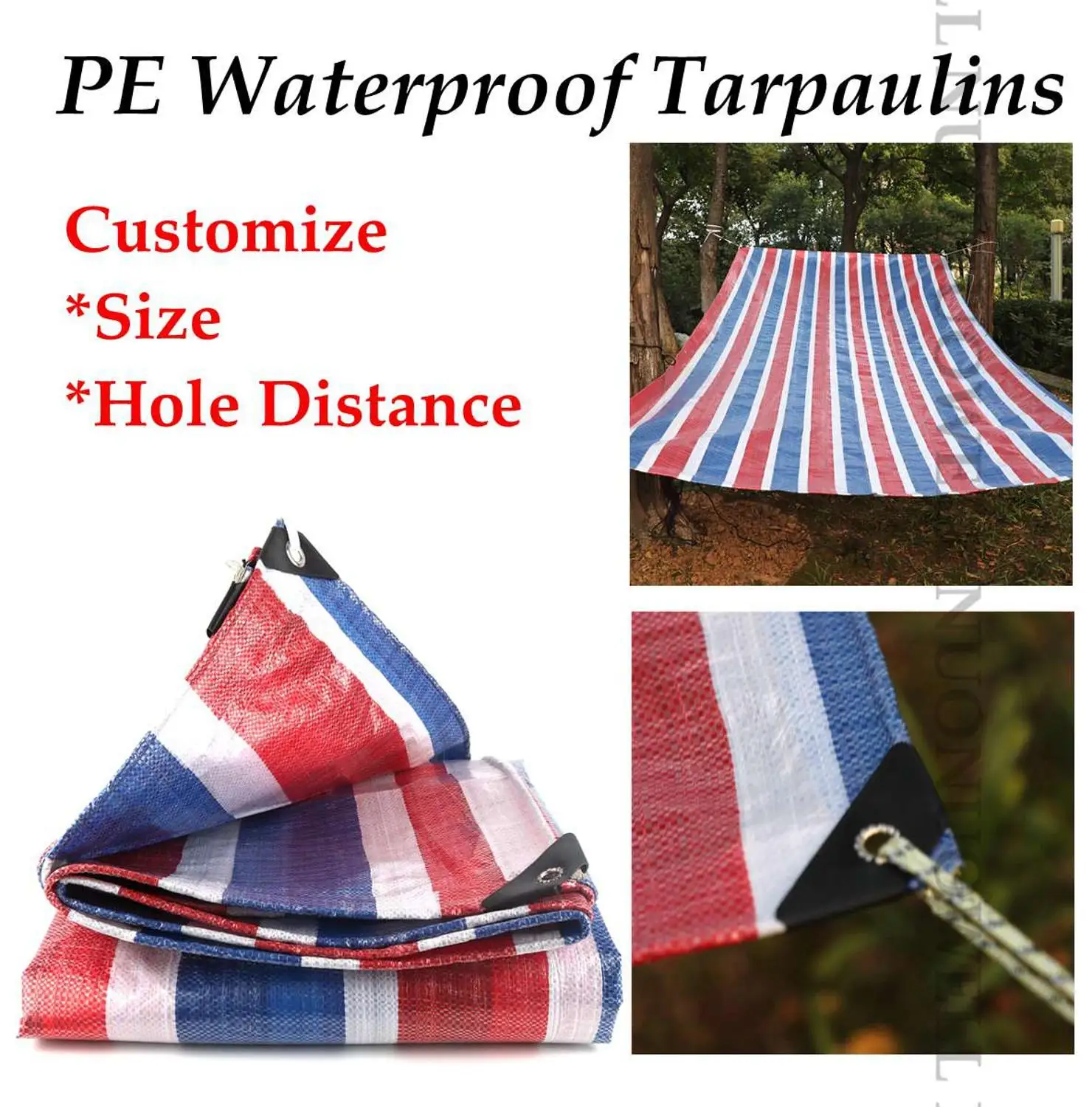 

Customize Size 0.25mm PE Tarpaulin Rainproof Cloth Lightwight Balcony Cover Sunshade Tarp Waterproof Camping Tarp Truck Cover