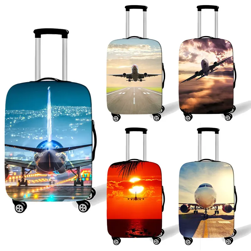 Cool Aircraft Travel Suitcase Covers Men Airplane Elastic Luggage Protective Covers Helicopter valise bagages roulettes Covers