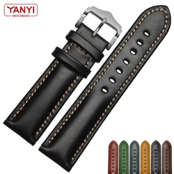 Genuine leather bracelet handmade watchband 18 21 20mm 22mm watch band green blue color Wrist watch strap wristwatches wholesale