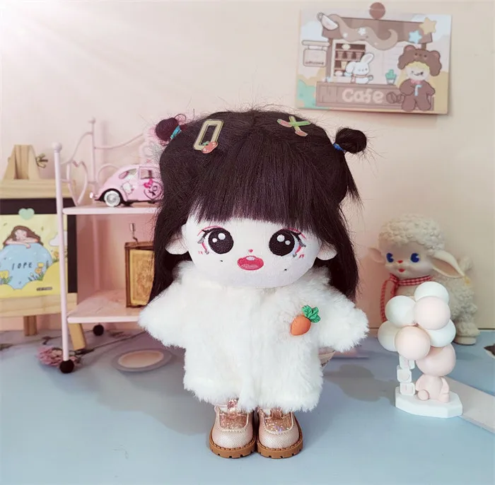 

New 20cm star doll Plush coat fashion Style Plush Coat Jacket for 20cm star idol doll Gift Toys Accessories Kit