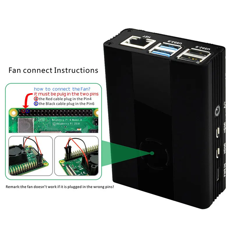 Raspberry Pi 4 Model B Aluminium Case Met Een Ventilator Voor Raspberry Pi 4B