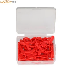 KOKNIT 40pcs Red Color Locking Stitch Markers Plastic Knitting Crochet Locking Stitch Knitting Holder Needle Sewing Accessories