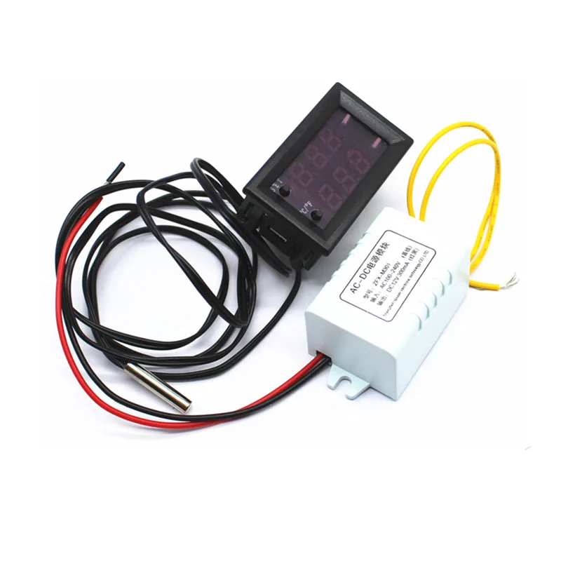 W1209WK dual digital display thermostat DC12V220V -50-110℃ constant temperature LED intelligent control sensor