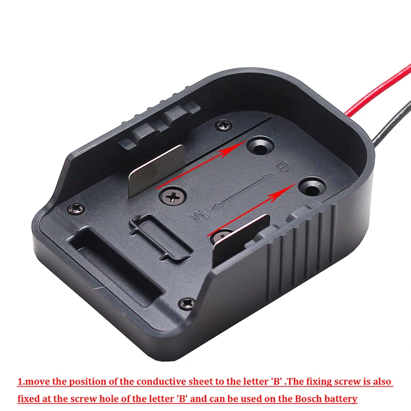 อะแดปเตอร์แบตเตอรี่สำหรับ Makita & Bosch 18V อะแดปเตอร์ขั้วต่อแบตเตอรี่ที่ยึดกับ14 AWG พลังงานตัวเชื่อมสายสีดำ