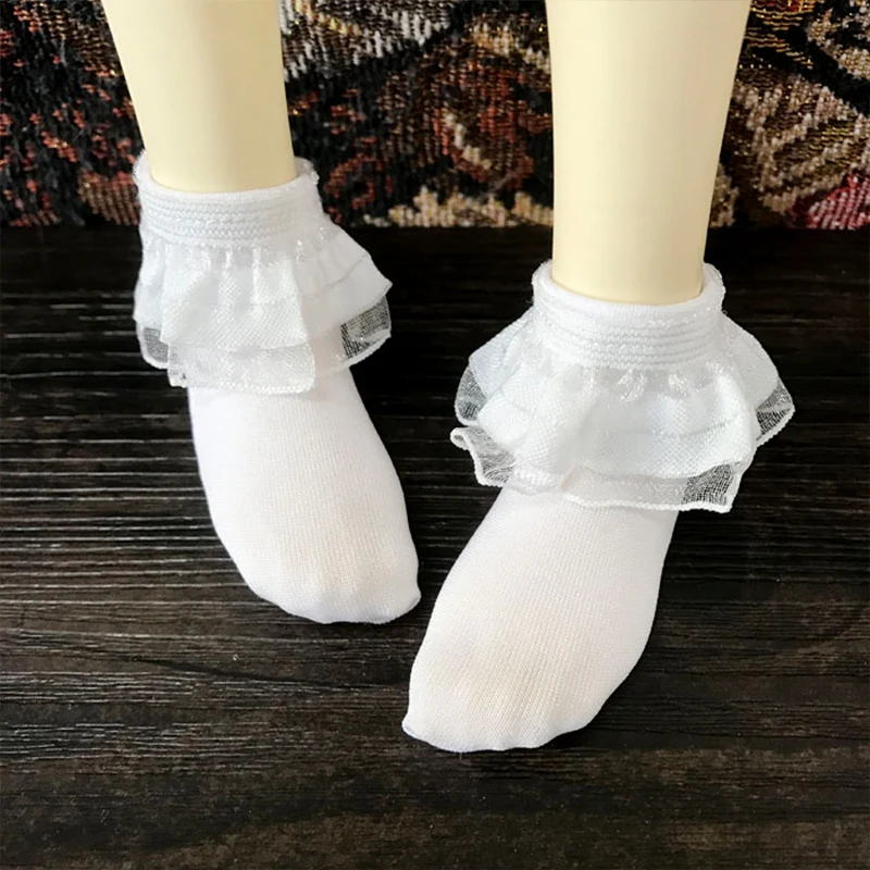 BJD socks cute white lace socks for 1/3 1/4 BJD doll Giant baby doll socks doll accessories short socks