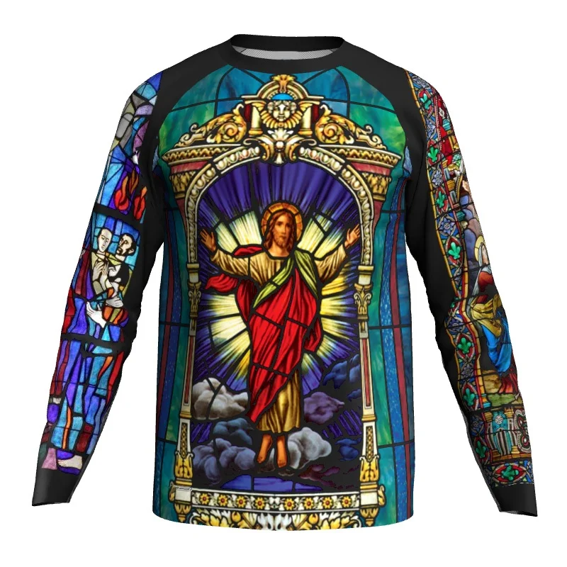 Long Motocross Shirt Downhill Cycling Church Jesus Jersey Top Bicycle Wear Pro Team Race MX Off Road Mountain Sport God Clothing