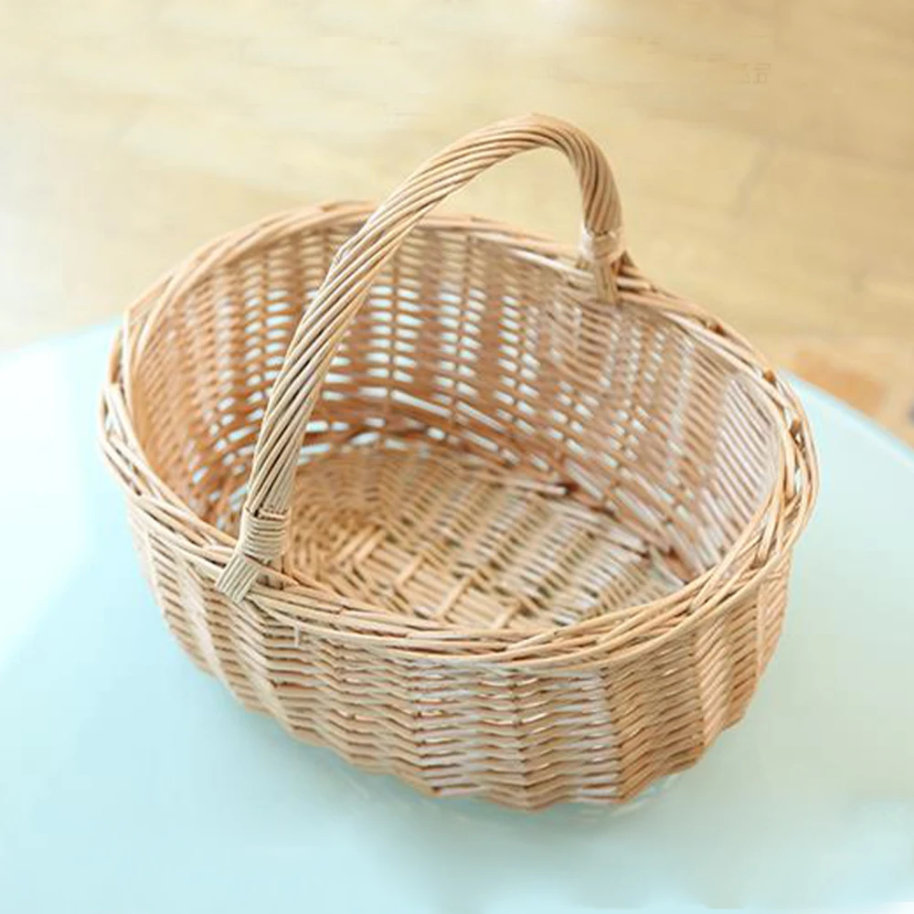 Picnic Basket Storage Box Easter Manual Exquisite Art Gift Decoration Wicker Large Capacity With Handle Liner Baskets