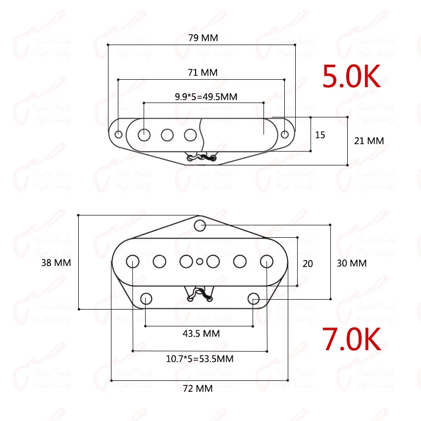 【Made in Korea】Clearance Sale 1 Set BHK Single  Ceramic Magnet Pickups For Electric Guitar