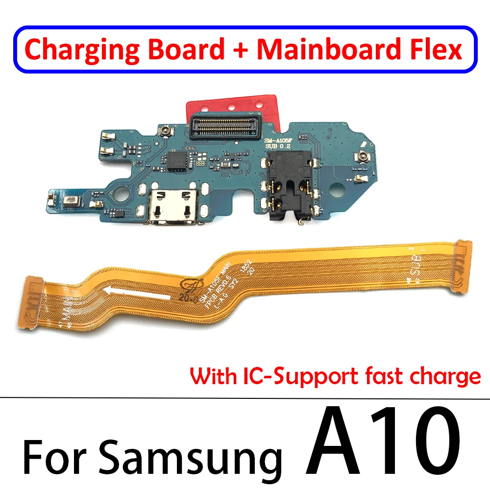 USB Charging Port Connector Board + Mainboard Flex For Samsung A10 A20 A30 A40 A50 A70 A10S A20S A30S A50S A31 Charging Port