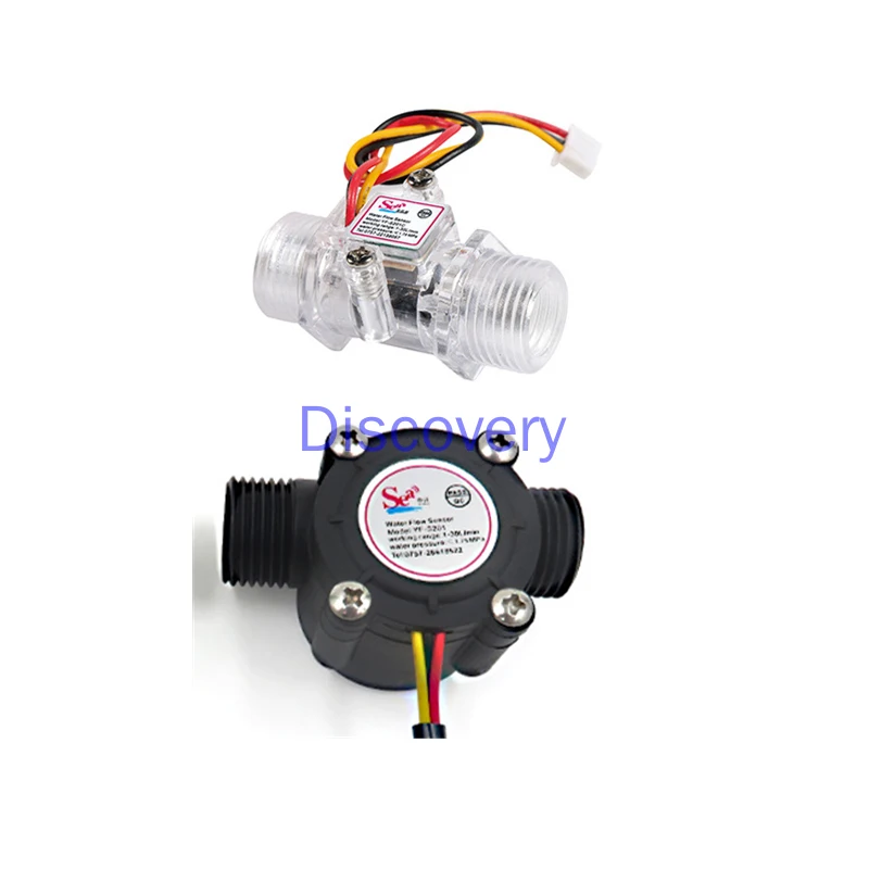 Yf-s201 تدفق المياه الاستشعار DN15 قاعة تدفق متر 4 سبليت تدفق الاستشعار G1/2 مقياس تدفق التوربينات