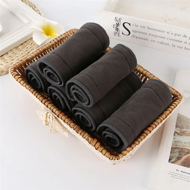 Washable Adult Diaper Bamboo Charcoal Cloth Nappy Liner Super Absorbent Reusable Incontinence Adult Diaper Insert Pad