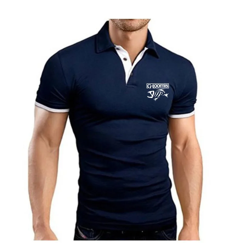 Polo Shirts G.Loomis Fishing Men\'s TShirts Military Style Short-Sleeve TopTees Bounce Fishbone Topshirt Bodybuilding Male Jersey