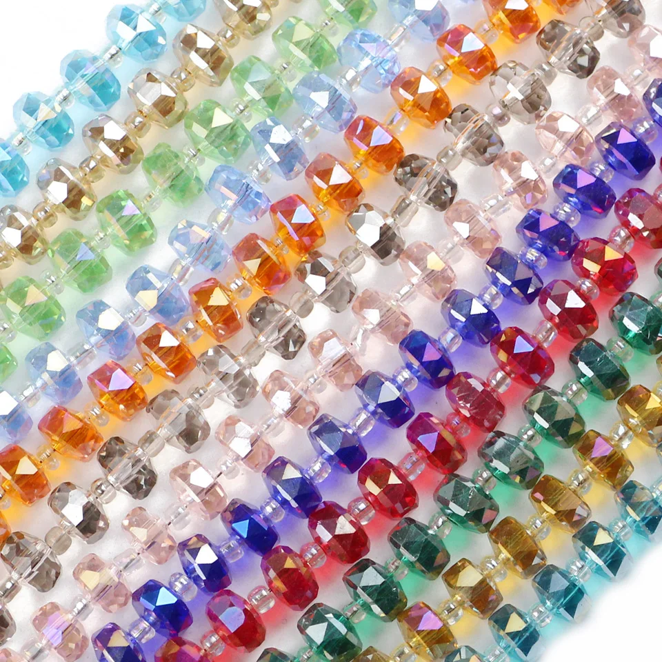 8x6mm 50pcs Wheel Shape Austrian Crystal Flat Round Spacer Glass Loose Beads For Jewelry Making Bracelets Accessories DIY