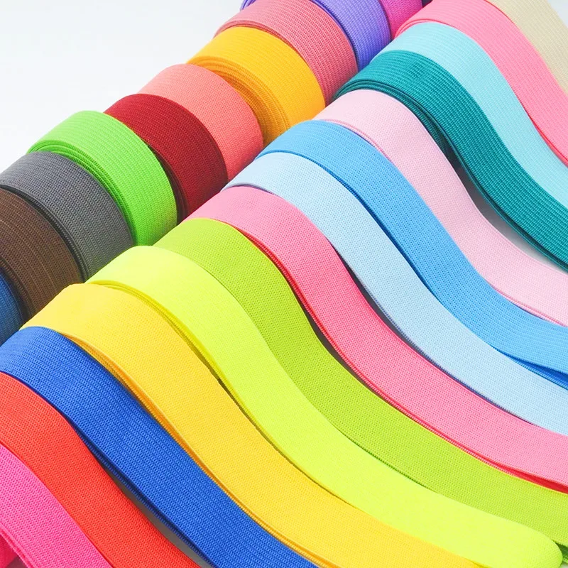 Colored Elastic Bands 20mm Flat Sewing Rubber Band for Underwear Pants Bra Rubber Clothes Decorative Soft Waistband Elastic