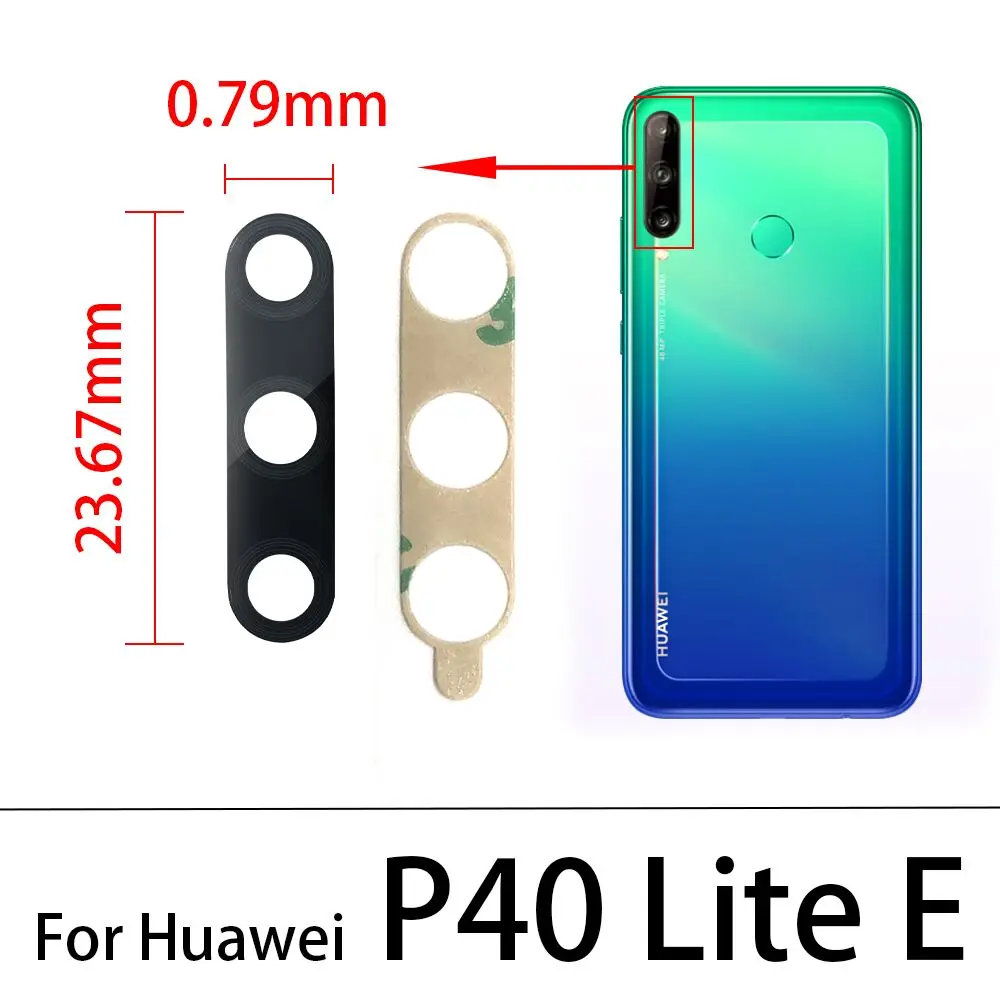 For Huawei P20 P30 P40 P50 Pro Lite E 5G Back Rear Glass Camera Lens With Adhesive Replacement