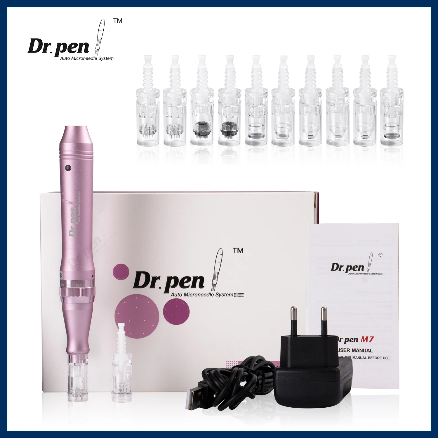 Dr. Pen-pluma eléctrica Ultima M7, microaguja profesional, máquina de mesoterapia para tatuaje, dispositivo de microagujas para el cuidado de la piel