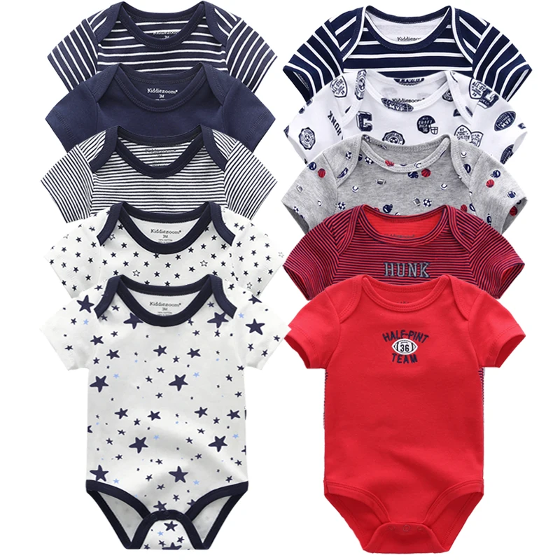 

5PCS/LOT Baby Rompers 2022 Short Sleeve 100%Cotton overalls Newborn clothes Roupas de bebe boys girls jumpsuit&clothing