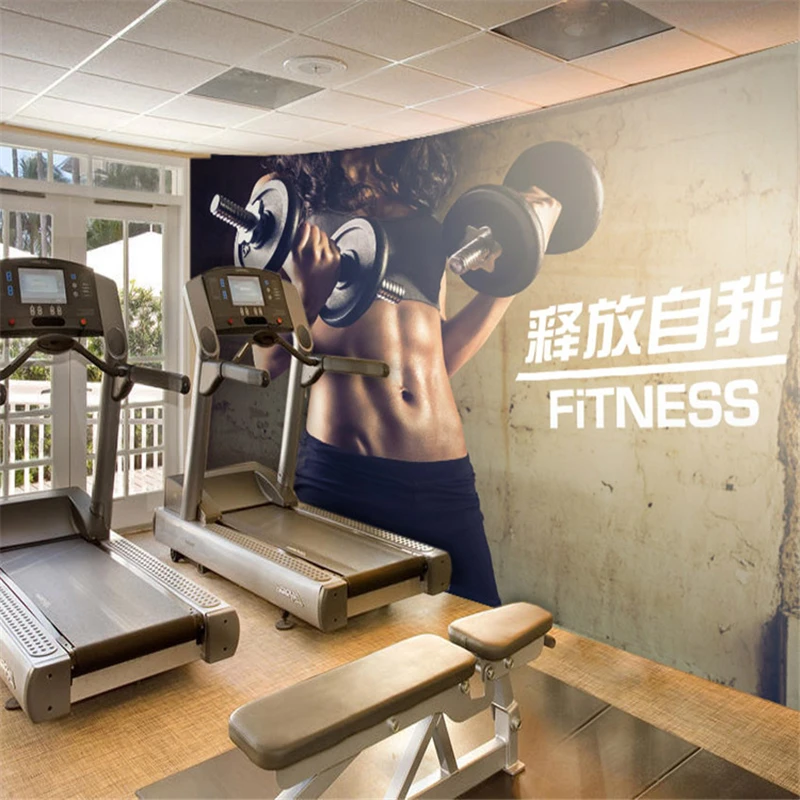 wellyu papel de parede 3D fashion Running sportsman beauty fitness club gym large mural wallpaper wallpaper yoga3d