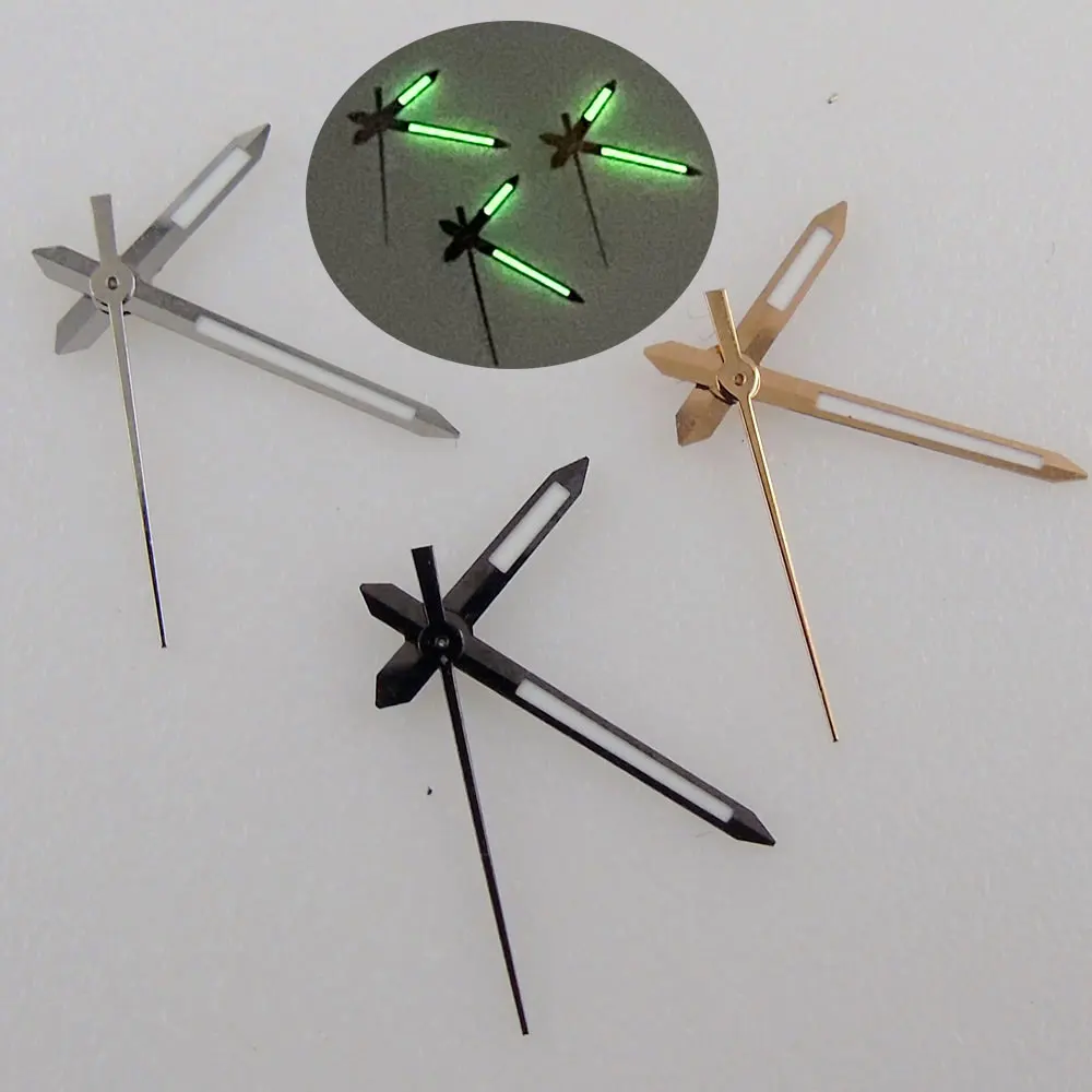 

fit NH35A NH36A 4R35 4R36 7S26 MIYOTA 8215 821A Green Luminous Watch Hand Silver/Rose Gold/Black Edge Needle Set