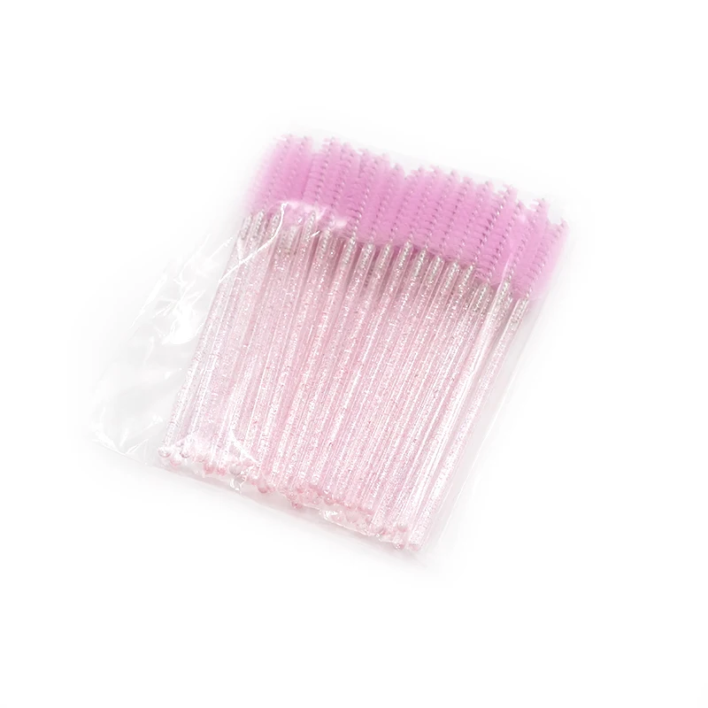 Brosse de maquillage pour cils en cristal, baguettes de mascara de bonne qualité, outil d'extension de cils, peigne de poulet, le plus récent, 50 pièces par paquet