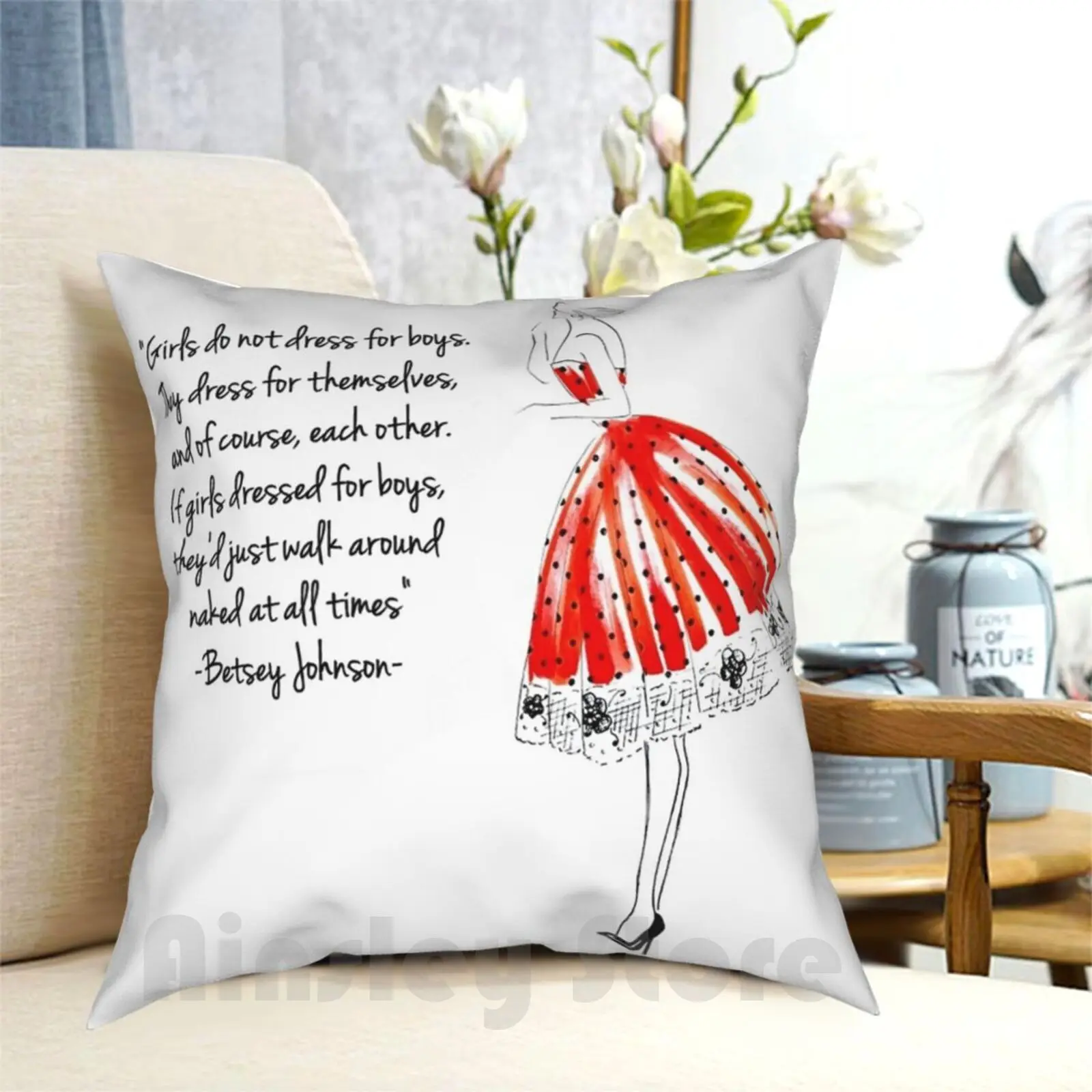 Quote Pillow Case Printed Home Soft Throw Pillow Quote New Girls Fashion Vogue Stylish Fashion Illustration Funny