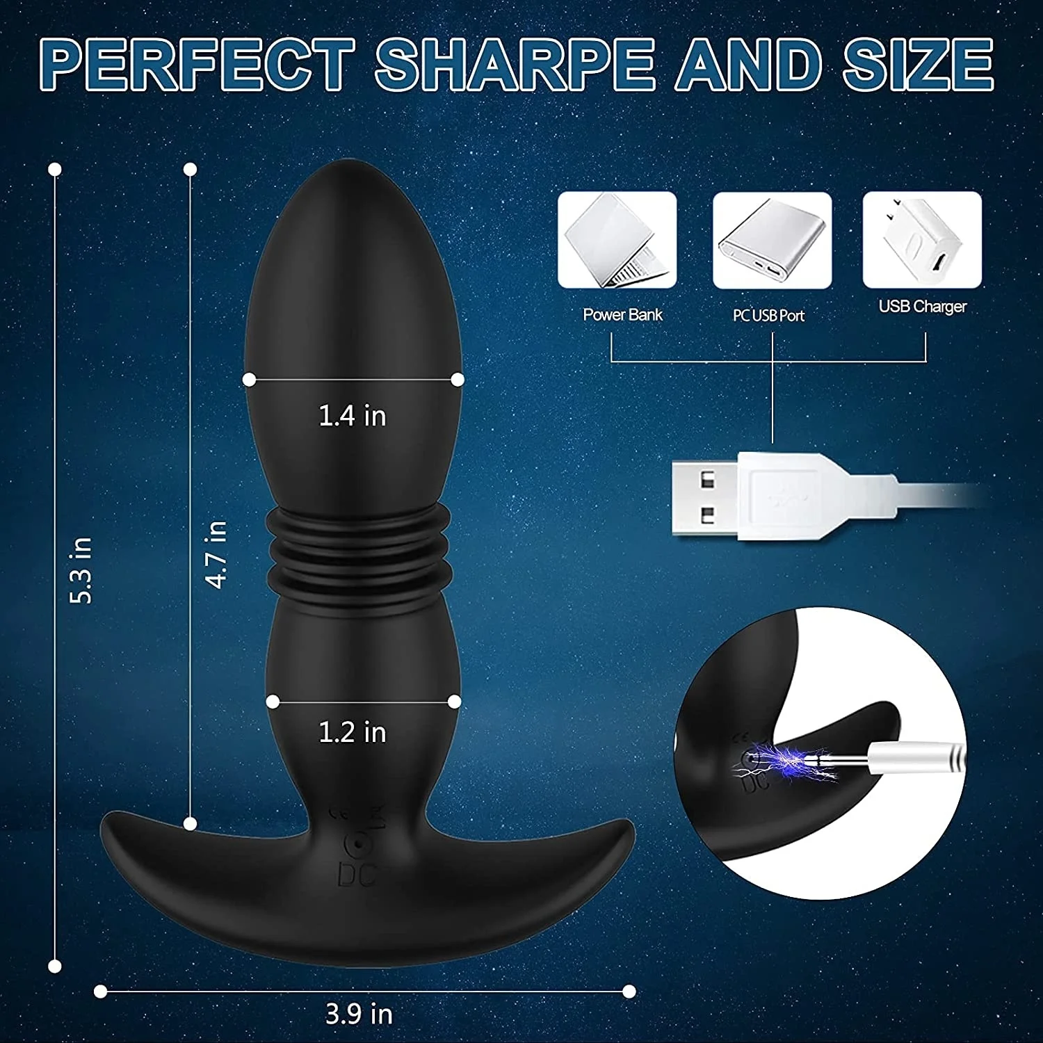 Anal Vibrator Thrusting Prostate Massager Vibrations Thrusting Toys For Male Masturbation, Wearable Silicone Anal Butt Plug