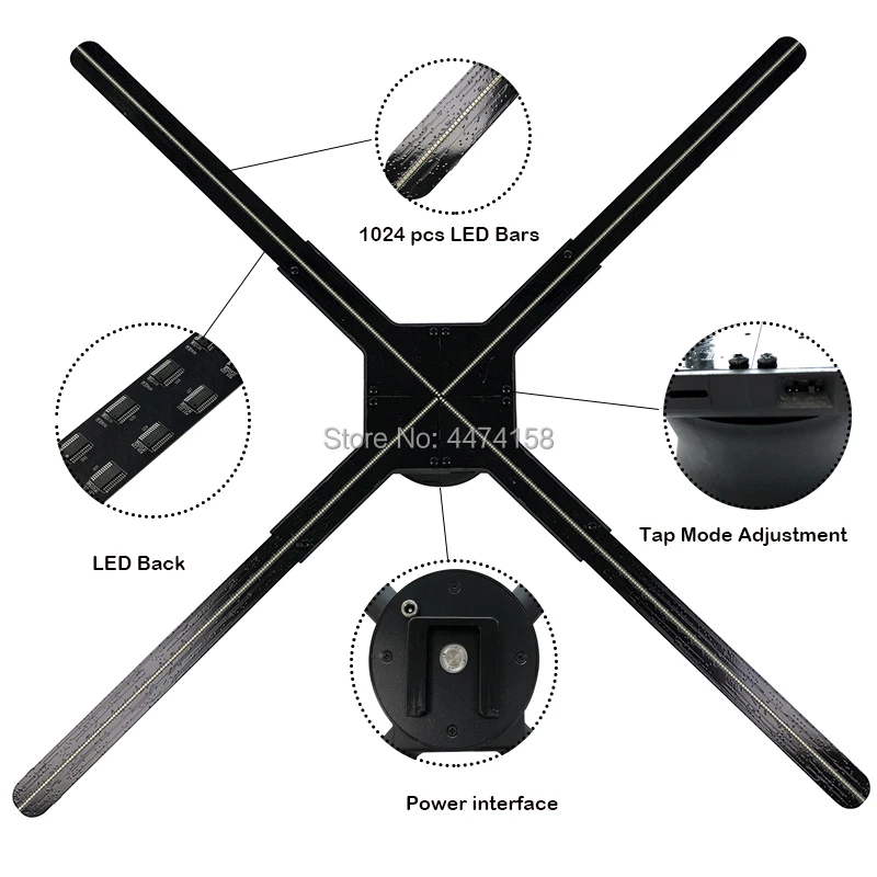 S9L ponsel baru 85cm, ponsel satu klik output iklan teks 3d wifi bluetooth led proyektor iklan tampilan kipas hologram 3d