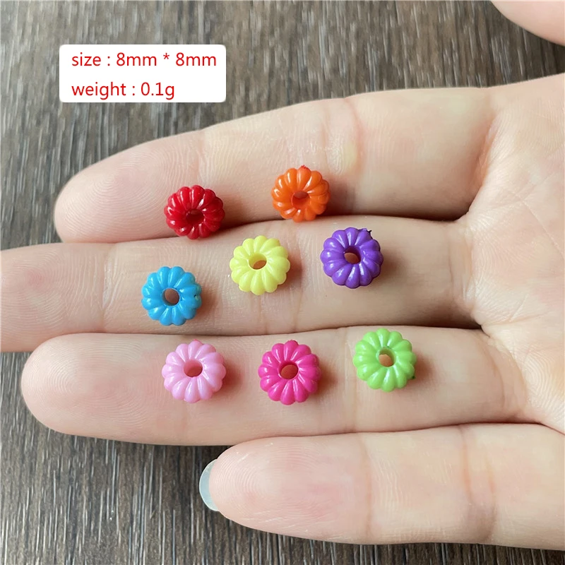 JunKang Mixed Batch Colorful Acrylic Plum Pendant 8mm Twist Spacer DIY Bracelet Jewelry Connector Making Accessories