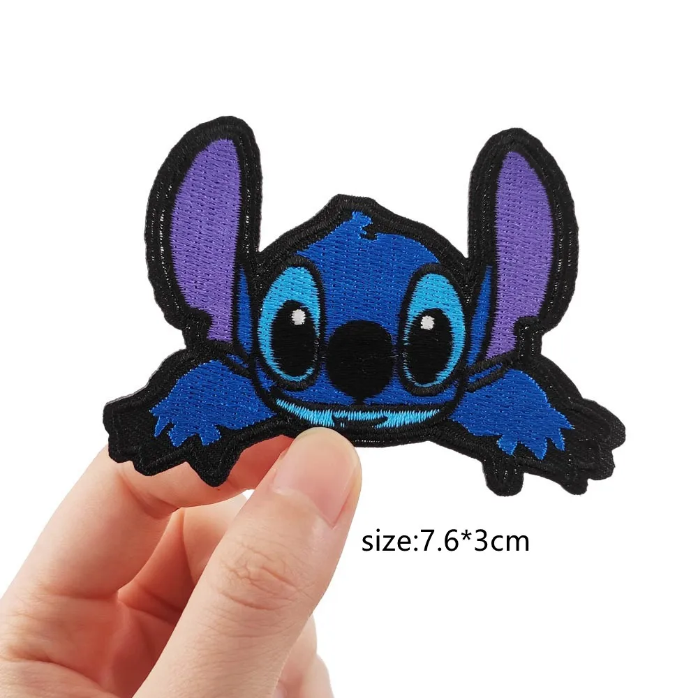 Lilo & Stitch Patch cute Embroidered Patches For Clothing DIY Iron on Patches For Clothes shoes bags Patch Stickers